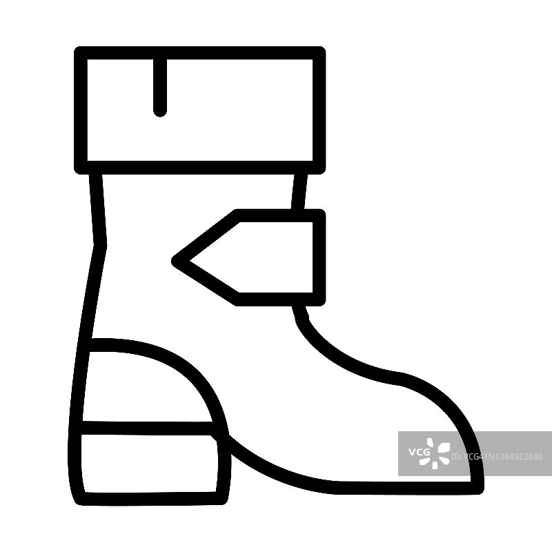 冬季靴子图标从冬季收集。薄线性冬季靴子，冬季，靴子轮廓图标孤立在白色背景。线向量冬季靴子标志，网络和移动符号。图片素材