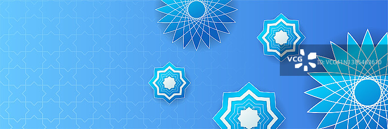 奢华的斋月背景，略带蓝色的阿拉伯花式图案，阿拉伯伊斯兰东方风格。为印刷，海报，封面，小册子，传单，横幅的装饰设计。图片素材