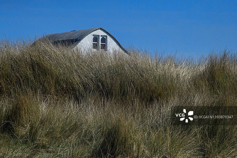 沿海的房子。草原图片素材