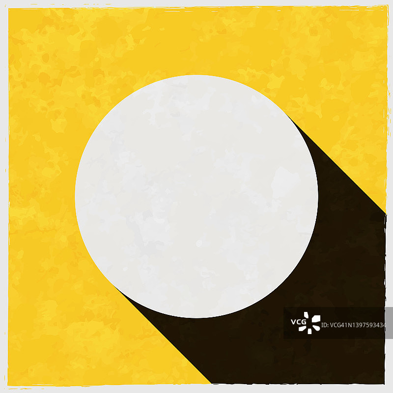 圆。图标与长阴影的纹理黄色背景图片素材