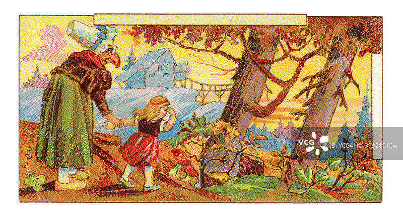 hansel和Gretel童话新艺术插图图片素材