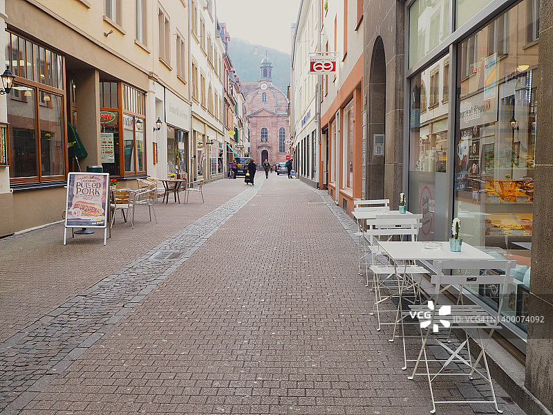 Hauptstrasse是海德堡著名的购物街。图片素材