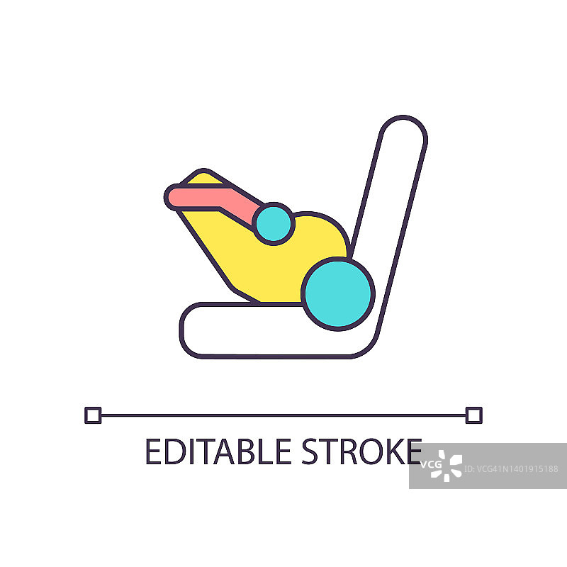 儿童汽车座椅RGB彩色图标图片素材