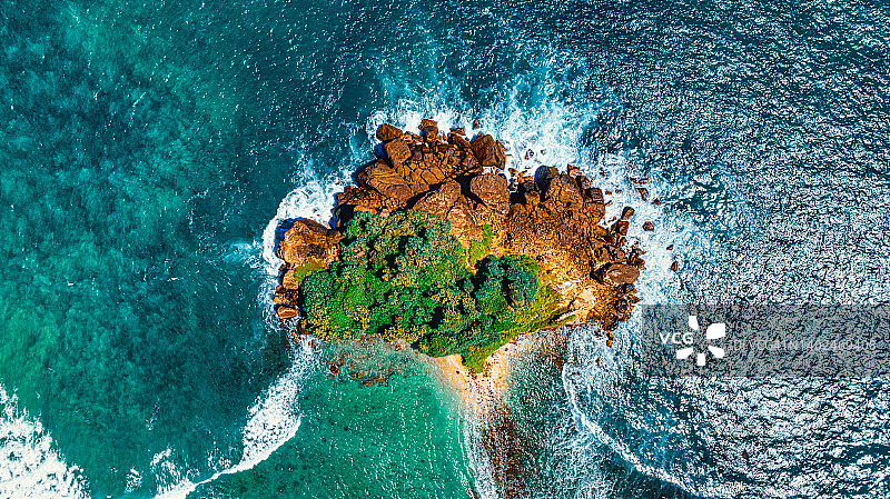 鸟瞰图小岛，南部省份，斯里兰卡图片素材
