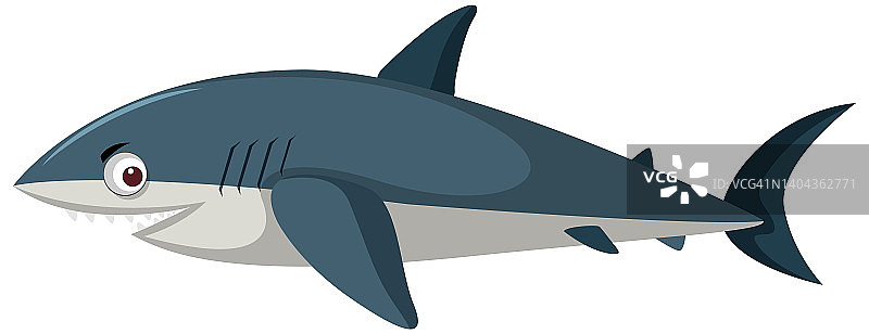 可爱的鲨鱼卡通人物孤立图片素材