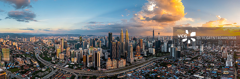 吉隆坡天际线的全景鸟瞰图图片素材