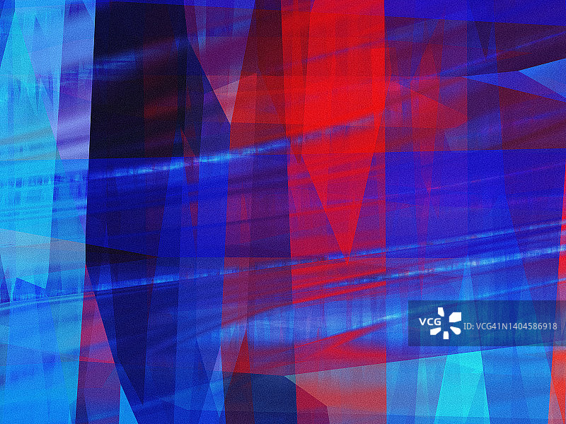 抽象未来蓝色红色白色扭曲噪声背景。Glitch纹理几何正方形形状图片素材