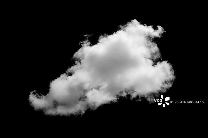 孤立的黑色白云上，以白云雾或烟雾为设计，自然为背景图片素材