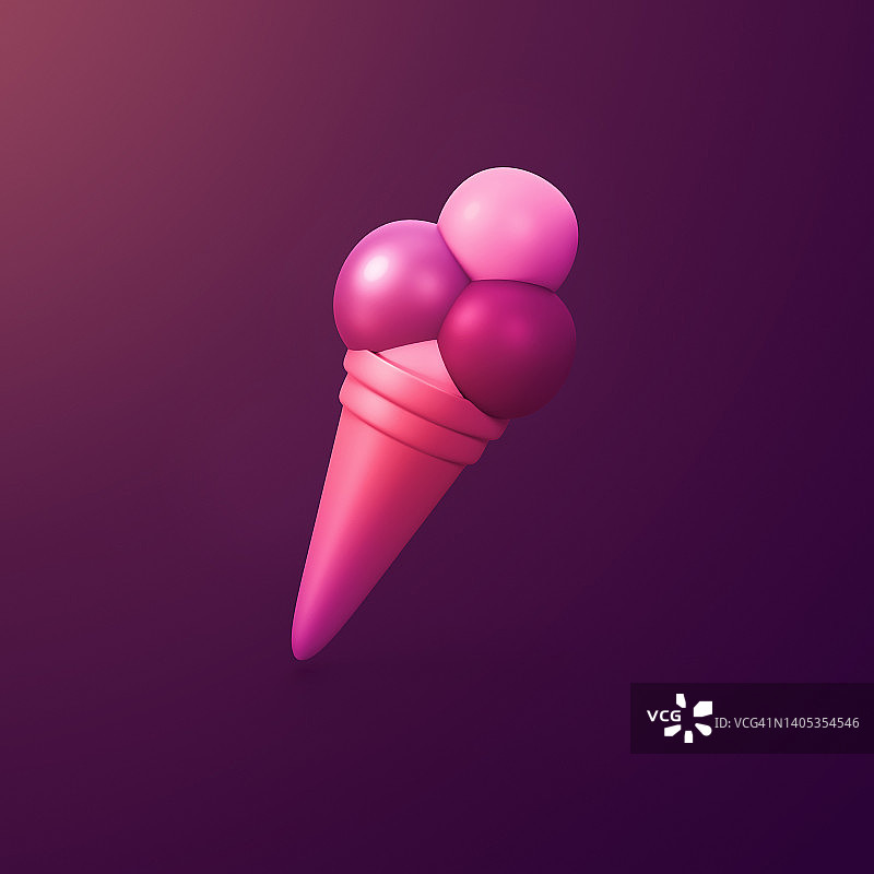 冰淇淋风格的三维CGI图标对象图片素材