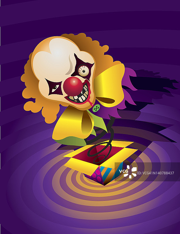 恐怖小丑-惊喜盒子图片素材