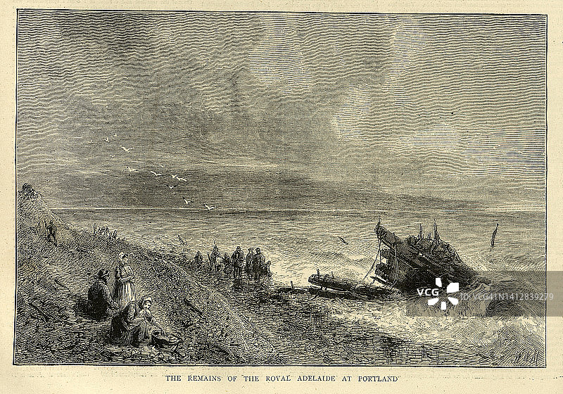 1872年11月25日，皇家阿德莱德铁帆船在切希尔海滩失事图片素材