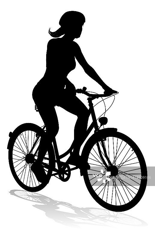 自行车和自行车剪影图片素材