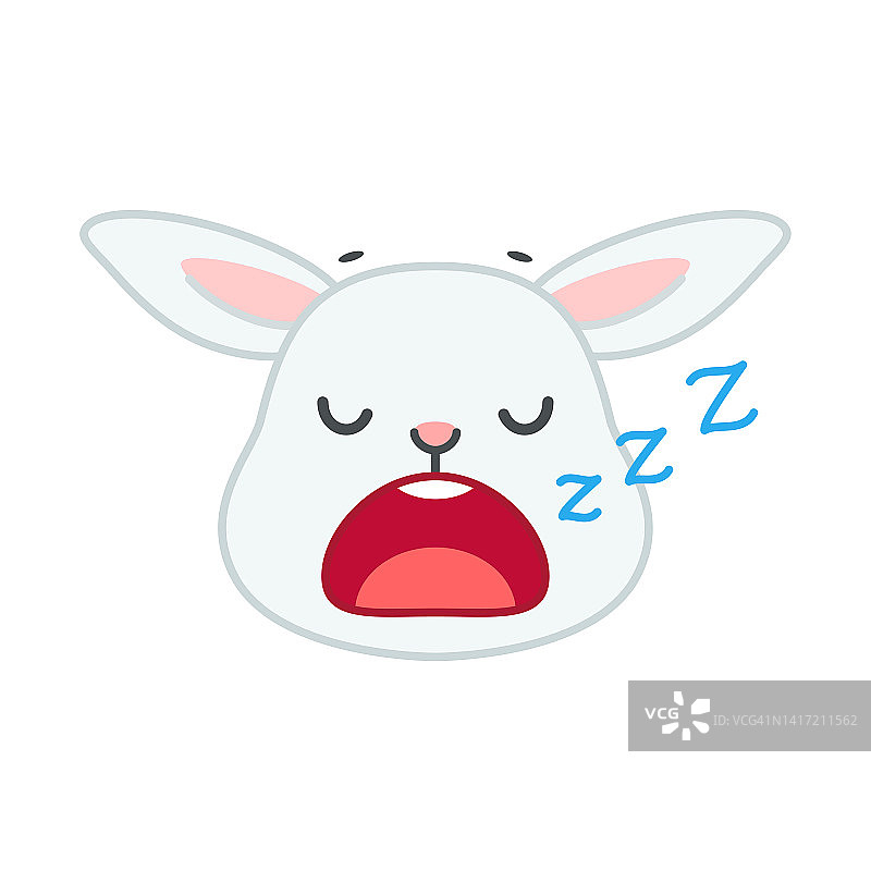 可爱的昏昏欲睡的兔子脸图片素材