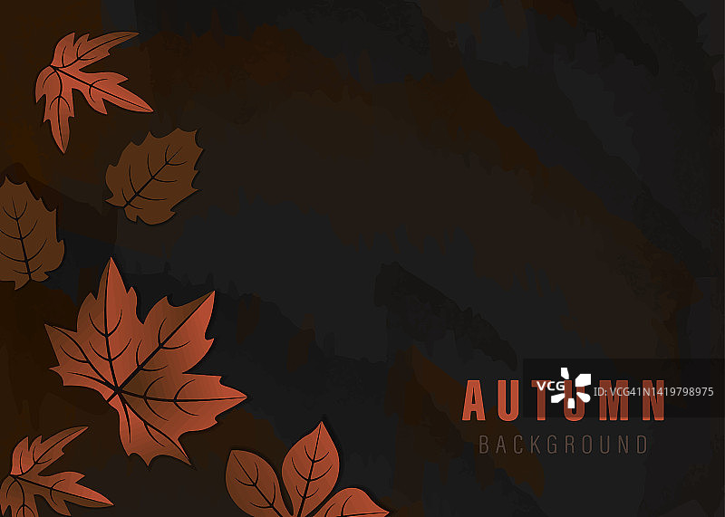 背景以秋日为主题，有树叶和铭文图片素材