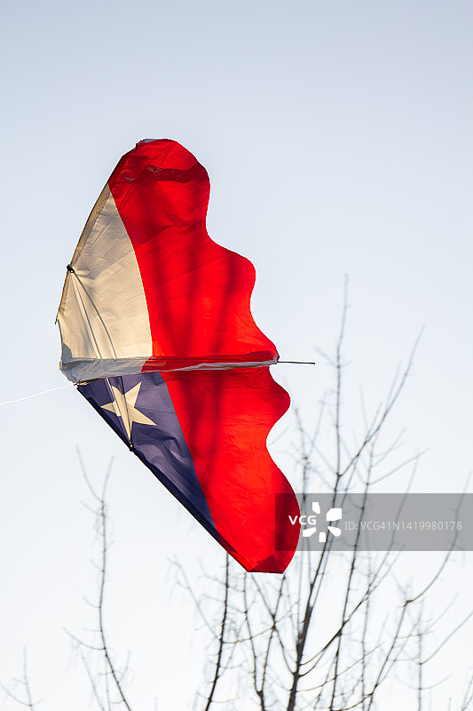 在智利独立日，飘扬着智利国旗的风筝图片素材
