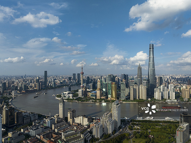 上海鹿积嘴金融区鸟瞰图。图片素材
