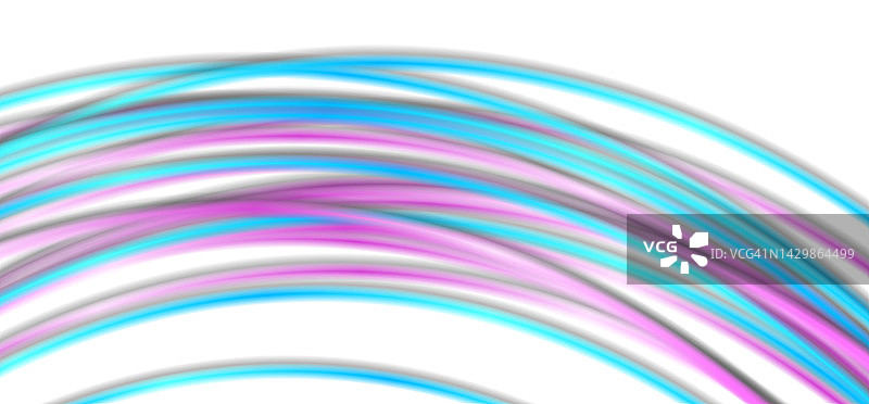 蓝紫色平滑的波浪曲线线条抽象的背景图片素材