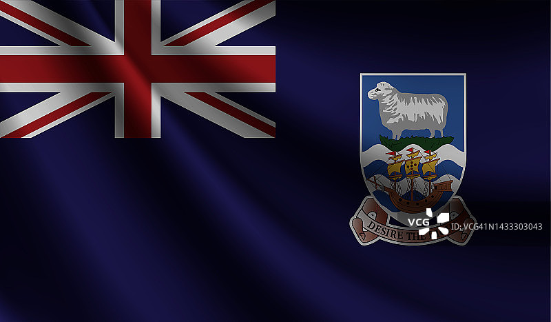 飘扬着福克兰群岛的国旗。爱国和民族设计的背景。矢量图图片素材