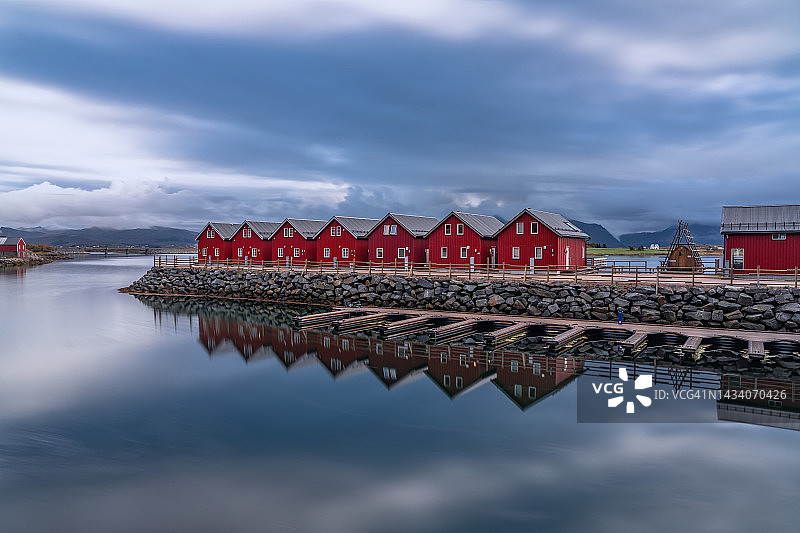 挪威罗浮敦群岛的渔民小屋图片素材