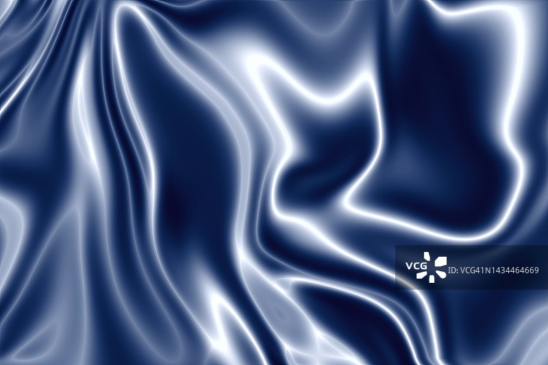 蓝色缎背景。蓝色丝绸或缎面豪华面料质地可作为抽象背景。图片素材