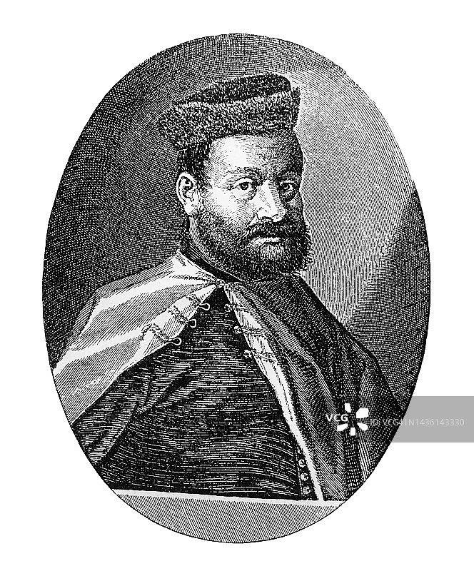 特兰西瓦尼亚和匈牙利的王子Stephen Bocskai或Bocskay的肖像图片素材