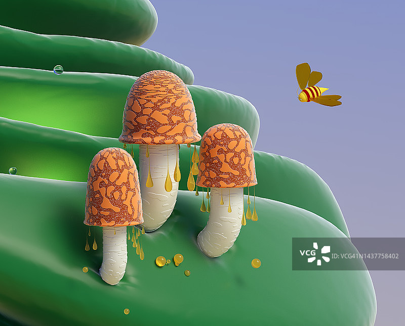 绿山上的蘑菇图片素材