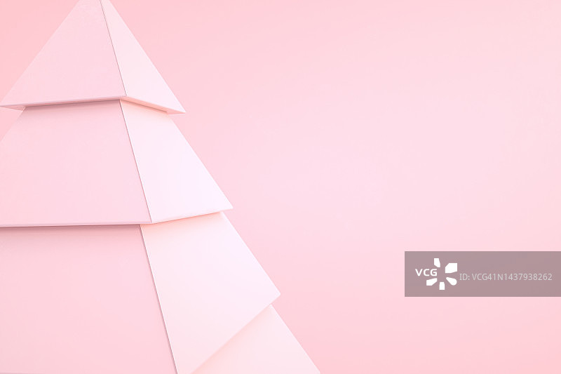 粉红色的圣诞树图片素材