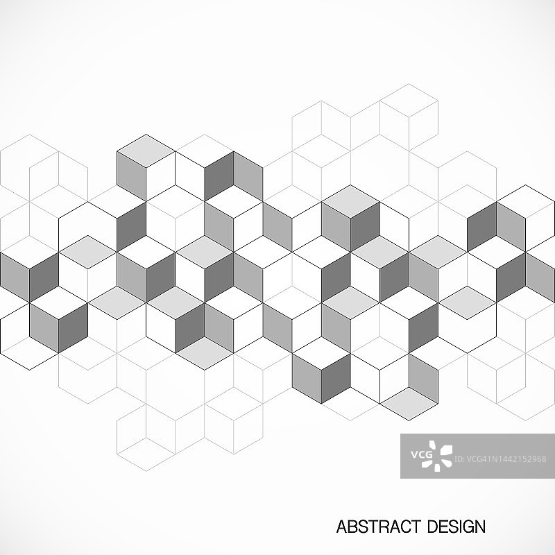 平面设计元素采用等距形状块。抽象几何背景的矢量插图图片素材