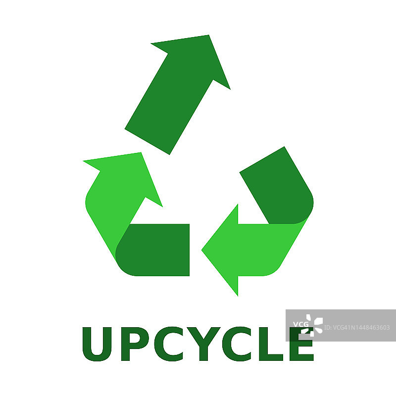 绿色升级循环标志、符号或图标。升级改造的概念。图片素材