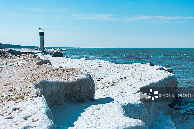 冬天的大本德海滩图片素材