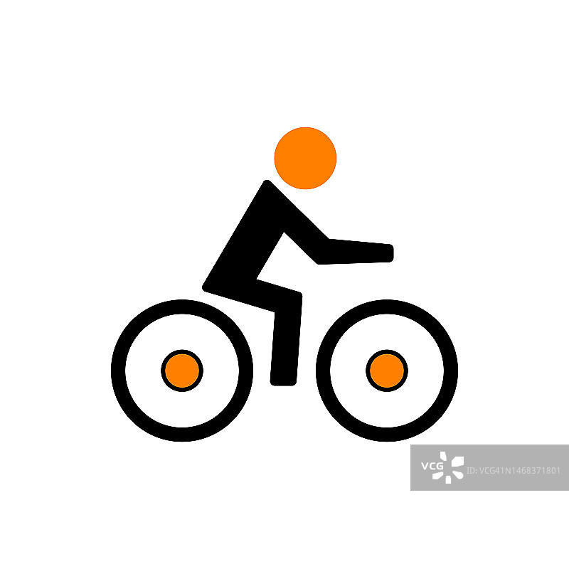 自行车图标矢量，平面矢量插图。体育活动。自行车比赛象形图。图片素材