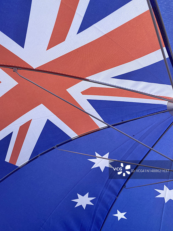 伞上的澳大利亚国旗。图片素材