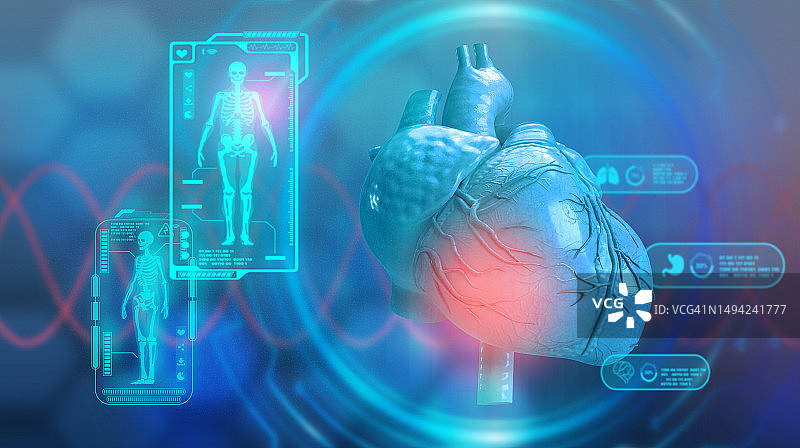 心梗疾病医疗技术未来主义治疗保健人体部位触屏蓝色元素心脏病学解剖学网络病人红点问题概念背景图片素材