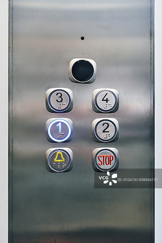 带有楼层按钮的电梯面板图片素材