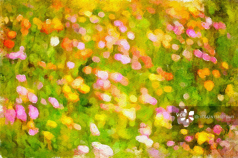 大自然的绘画交响曲-抽象水彩花卉爆发图片素材