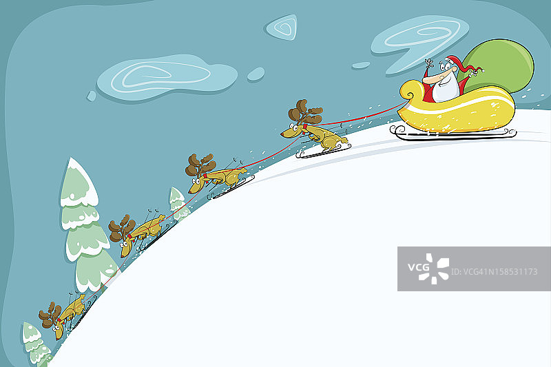 圣诞老人驾着雪橇图片素材