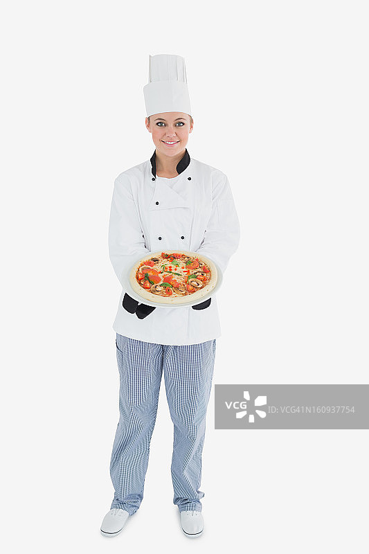 女厨师提供披萨图片素材