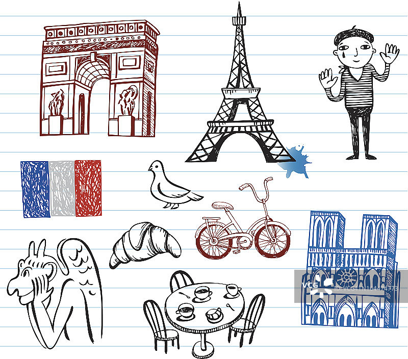 巴黎涂鸦图片素材