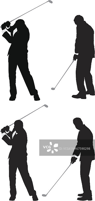 高尔夫球手的多张照片图片素材
