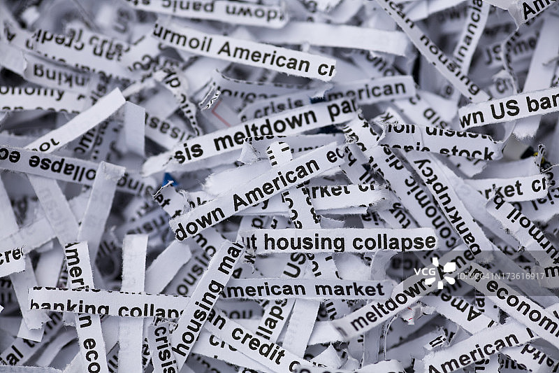 美国经济和全球房地产市场的崩溃图片素材