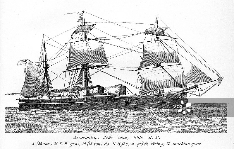 英国皇家海军亚历山德拉号战舰图片素材