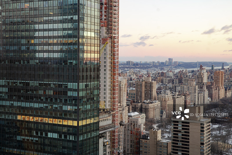 纽约办公大楼和中央公园图片素材
