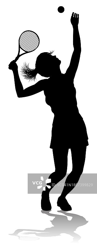 女子网球剪影运动员图片素材