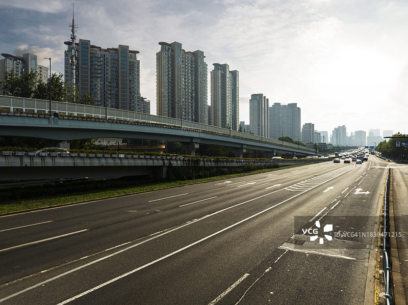 上海浦东的城市景观和高架路图片素材