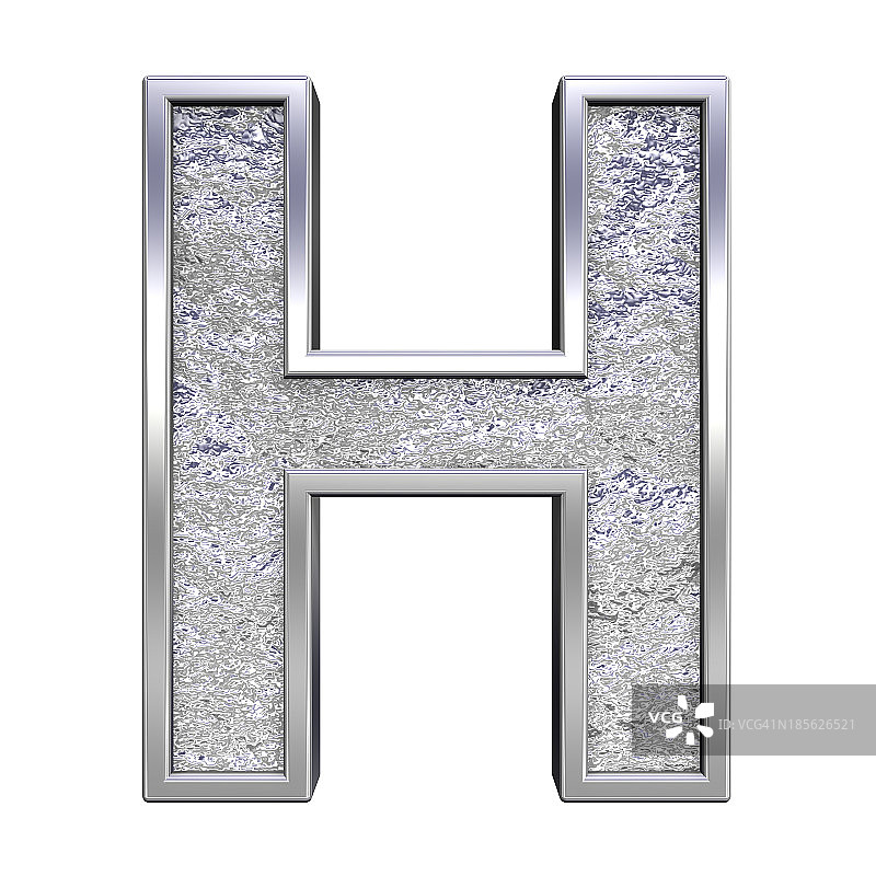 一个字母从铬铸造字母表集图片素材