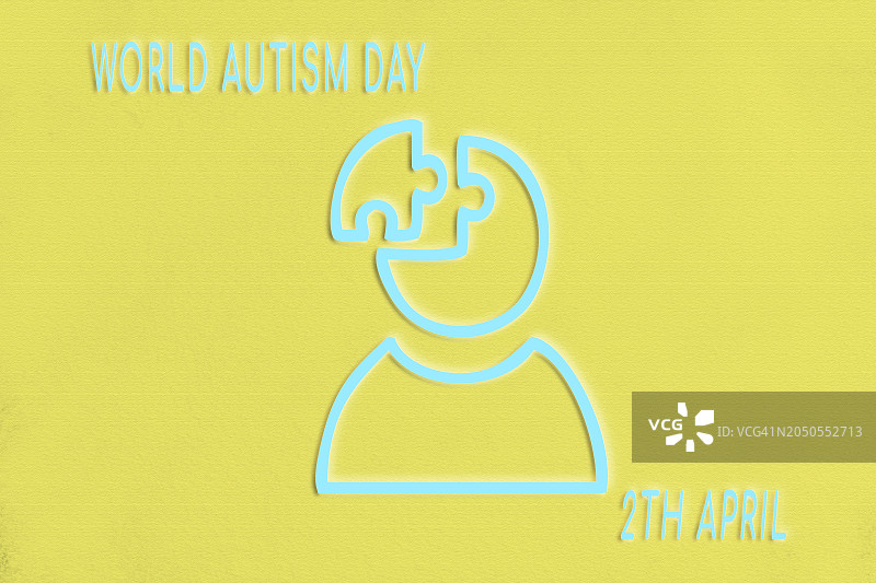 世界提高自闭症意识日，概念插图。图片素材
