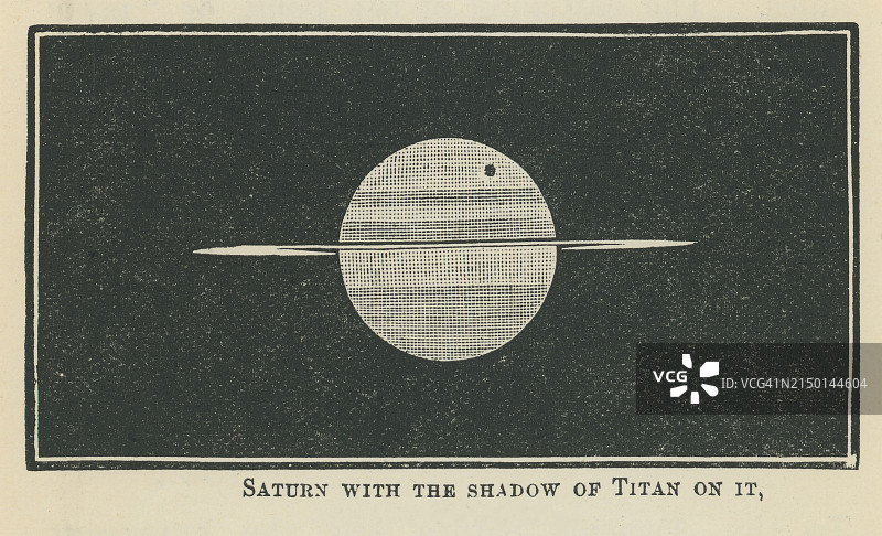 古老的土星雕刻插图，上面有泰坦月亮的影子(1892年3月11日)图片素材