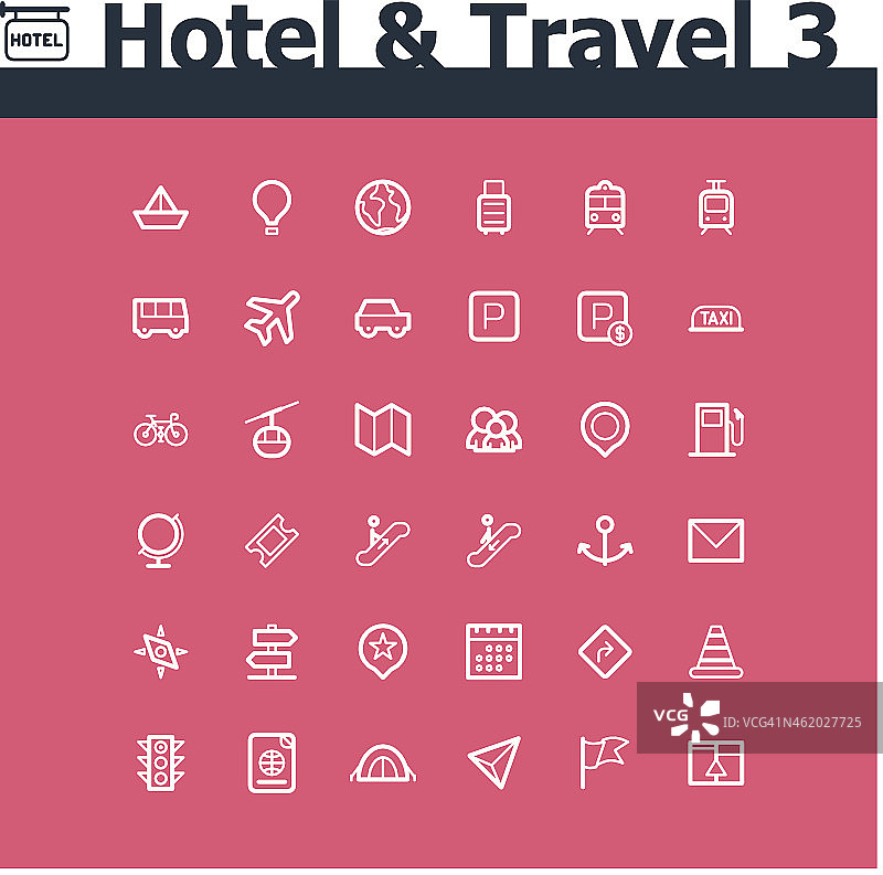 酒店和旅游图标集图片素材
