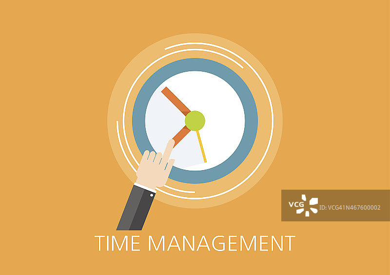 时间管理概念平面图标图片素材