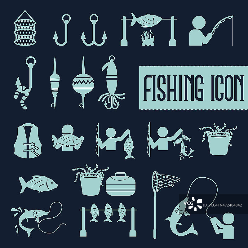钓鱼的图标图片素材